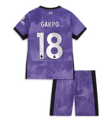 Liverpool Cody Gakpo #18 Tredje Kläder Barn 2023-24 Kortärmad (+ Korta byxor)